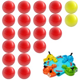 Impresa - Canicas de repuesto compatibles con hipopótamos hambrientos - 21 piezas - Incluye 19 bolas rojas con 2 bolas extra amarillas - Ideal para reemplazar piezas de juego perdidas o dañadas