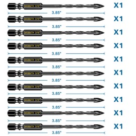 10 Pcs 3/16" Masonry Concrete Drill Bit Set for Tile Brick Glass Plastic Wood, Cross Tungsten Carbide Tip, Hex Shank, Work with Ceramic Porcelain Tile Wall Mirror Paver, 3/16 Inch Drill Bits,5mm.