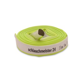 Diameter 1 Inch - 25 mm, 10 m Flat Hose, Construction Hose, Industrial Hose, Synthetic Rubber, White with Green, 10 Bar, -20°C to +60°