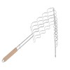 Corn Grilling Basket Stainless Steel Beech Wood Handle Even Heat