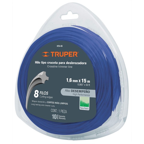 TRUPER HTA-65 Cross Section String Trimmers Lines 1/16" (1.6mm) 16Yd
