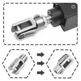 Be In Your Mind Pack of 2 M8 x 1.25 Thread Air Cylinder Rod Clevis End Clevis Joint with Spring Pin Galvanised Steel Y Connector for Electronic Automatic Devices