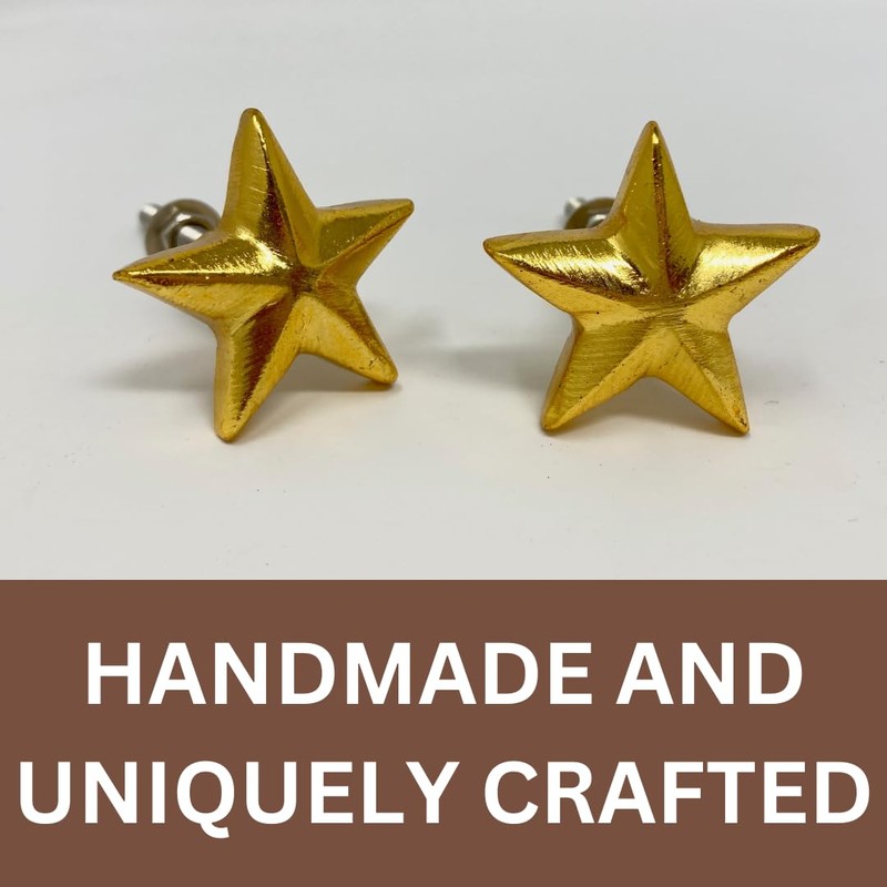 Star Metal Knob, Knob Home Decor Drawer Pull (Gold)