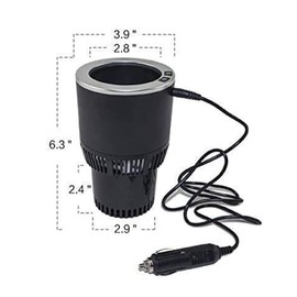 Premium 2-in-1 Car Cup Heating Cooling Smart Car Cup Mug Warmer Cooler Holiday Seasonal Present,Perfect Car Holder Gift for Commuter/Traveler/Road Tripper/Recreation (Black and Sliver)
