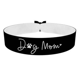 Dog Mom Stoffarmband schwarz - Wasserfestes Satinarmband für Hundeliebhaber - Stilvolles Hundezubehör - Geschenk für Hundemama - Armband mit Hundemotiv - Handgemachtes Hunde Accessoire
