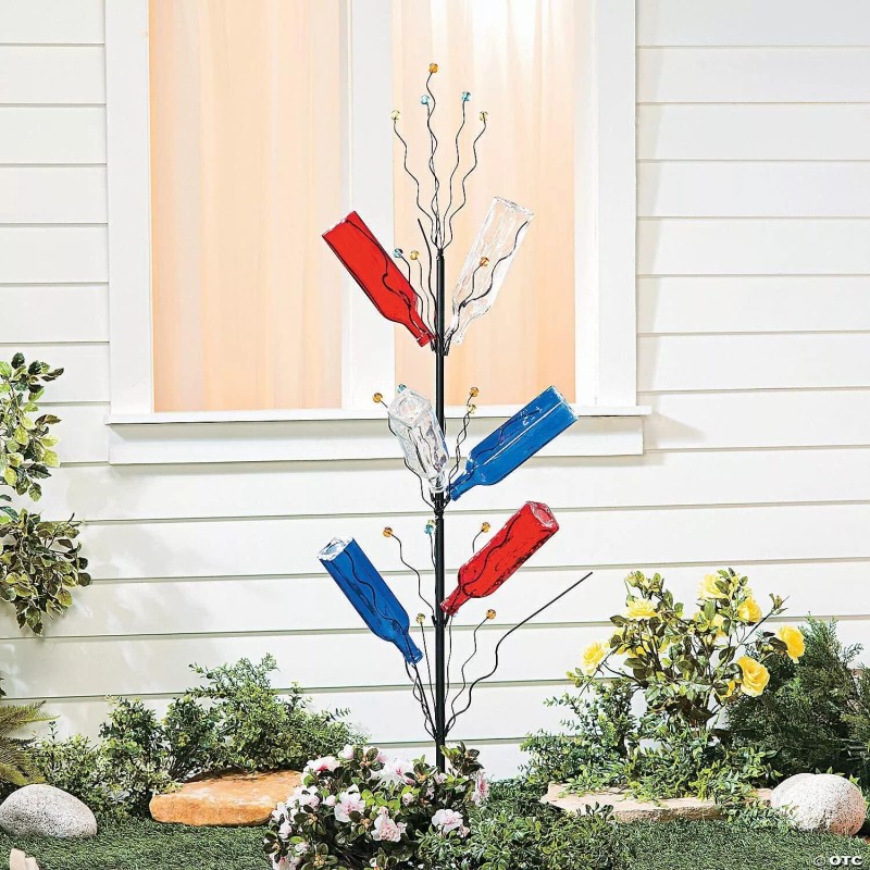 ATCS Unique Style Outdoor Metal Wine Bottle Holder Bush Tree