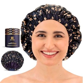 Beauxsoi Gorros Ducha Lujo Mujer Reutilizables Impermeables Forro Satén Ajustables