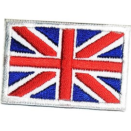 British Union Jack Flag Country Patch Size Mini 1.1X1.6 inches. National Flag Military Uniform Emblem Embroidered Embroidery Iron On Sewing Logo Jacket Polo T- Shirt Hat Backpacks (10)