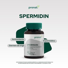 Pronat Spermidin Antioxidante Suplemento Alimenticio 60 Cápsulas – Con Germen de Trigo y Concentrado de Germen de Trigo – Aporta Espermidina