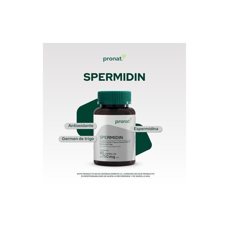 Pronat Spermidin Antioxidante Suplemento Alimenticio 60 Cápsulas – Con Germen