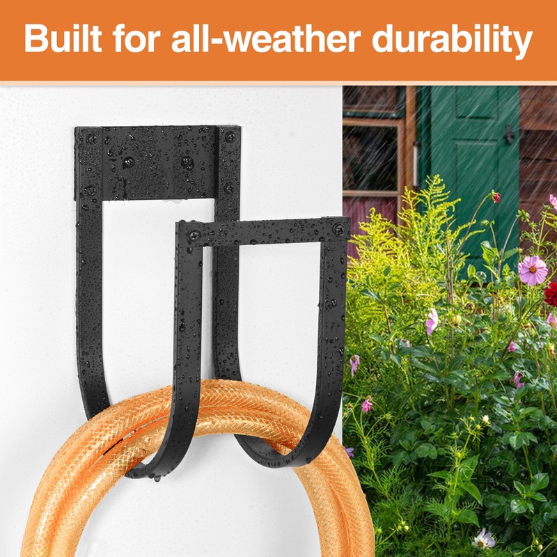 Garden Hose Holder Wall Mount - Metal Water Hose Hanger
