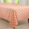 SARO LIFESTYLE Marrakesh Collection Laser-Cut Hemstitch Tablecloth, 65"x90", Orange