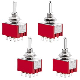 4pcs 3 Position 9 Pin Toggle Switch 3PDT Miniature Mts-303 ON/Off/ON 6A 125V 3A 250V for Car Dash Dashboard Electronic Equipment