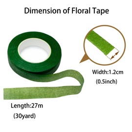 4-Rolls Bouquet Stem Wrapping Tape,4 Pieces of Floral Tape Different Shades of Green,for Stem Wrap DIY Floral Crafts, Wedding Bouquet(30 Yards)