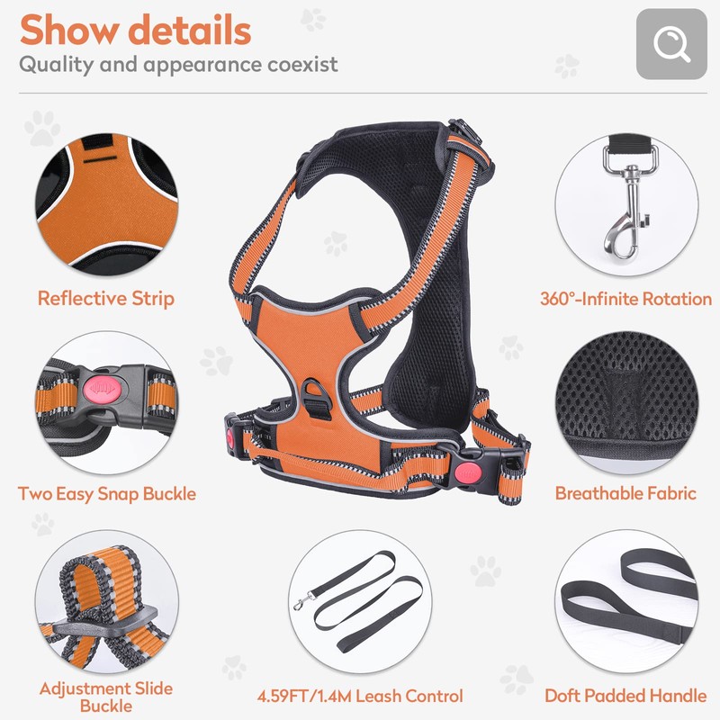 Dog Harness Medium Dogs Harness Large Dogs Adjustable Safety Harness