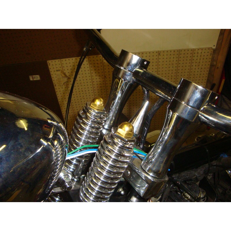 diycycleparts * POLISHED * DNA SPRINGER LOW BRASS TOP ACORN