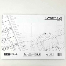 Artemae Artists Layout Paper - A4 Paper - 80 White Sheets, 50gsm – Acid Free - Ideal for Professional Artists & Students - FSC-Certified