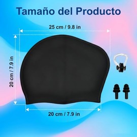 Gorro de Natación de Silicona para Mujer y Hombre para Pelo Largo y Rizado | Gorra de Natación Impermeable de Alta Elasticidad , Mantén tu Cabello Sec