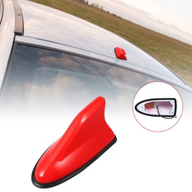X AUTOHAUX Shark Fin Shape Car Roof Aerial Antenna Signal Antenna Red