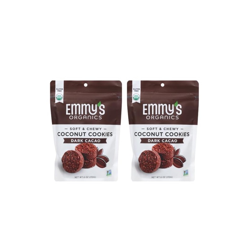 Emmy's Organics Coconut Cookies, Vanilla Bean, 6 oz (Pack of