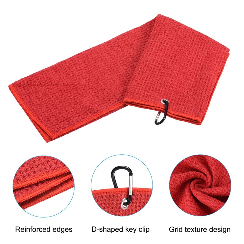 PATIKIL 20"x16" Tri-Fold Golf Towels, 3 Pack Waffle Pattern Towels