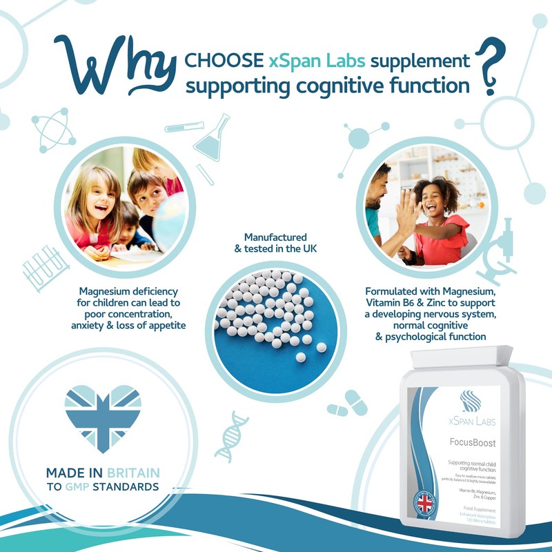 FocusBoost 120 Highly bioavailable Micro-Tablets - Magnesium Citrate, Zinc Picolinate,