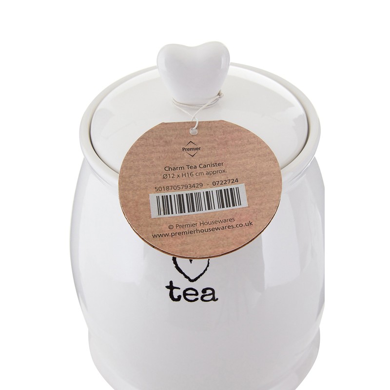 Premier Housewares Charm Tea Canister - White