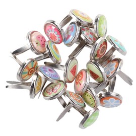 Ciieeo 200pcs Colorful Mini Brads Alloy DIY Craft Nails for Scrapbooking Decoration Practical Mini Claw Brads for Crafts DIY Projects