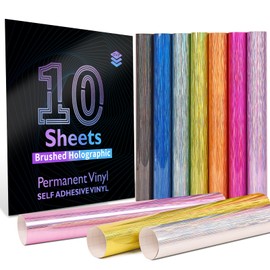 Lya Vinyl Permanent Adhesive Vinyl Bundle 10 Pack Brushed Self Adhesive Vinyl, Vinyl Sheets for Home Decoration,Mug, Cup, Windows, Ceramics, Party Decoration