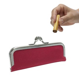 Poitto (Poit) Japanese Hanko Case, Stamp Case, with Vermilion, Stylish, Modern, Cute (Canvas, Bordeaux)