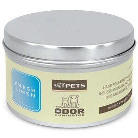 Dog Odor Eliminators for Home Long-Lasting 72-Hour, Burn Natural Soy Wax with Refreshing Scent, Cat Odor Eliminator Scented Candle to Remove Pet Smells (Fresh Linen)