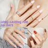 ZIFUTON Short Almond Nail Tips, 288Pcs Half Matte Clear Soft