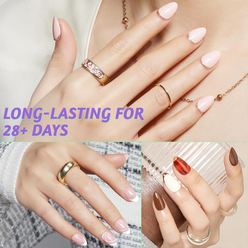 ZIFUTON Short Almond Nail Tips, 288Pcs Half Matte Clear Soft