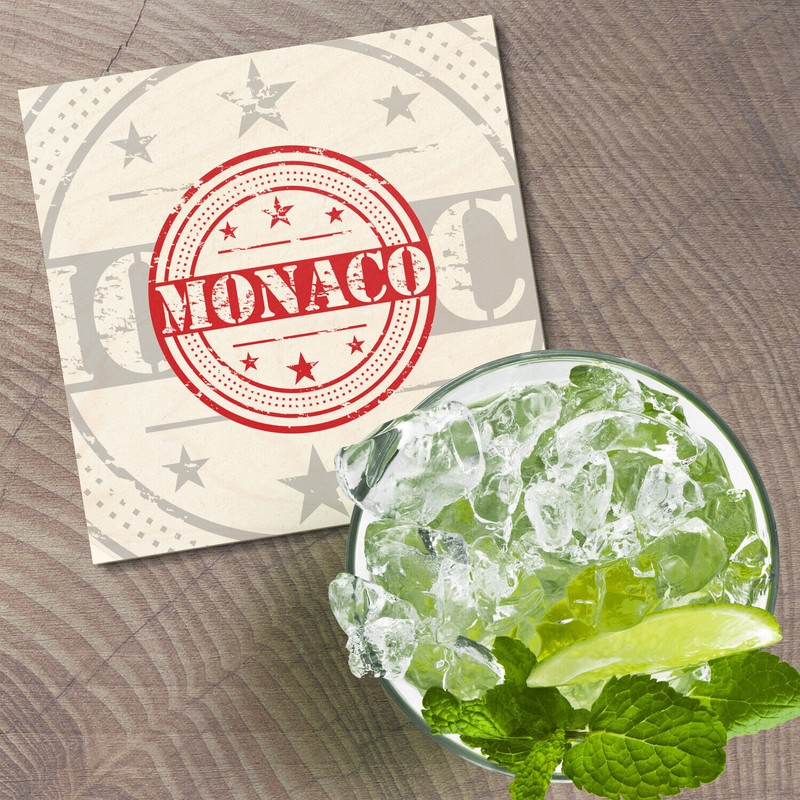 Unbranded Monaco Grunge 4'' X 4'' Square Wooden Coaster