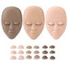 3pcs Eyelash Mannequin Head Lash Extension Training Practice Head with