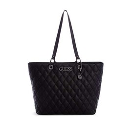 GUESS Women's Paladino Classic Black Quilted Large Tote Bag Handbag