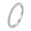 ChicSilver 2MM 925 Sterling Silver CZ Cubic Zirconia Stackable Engagement