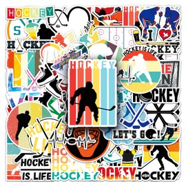 Bric Dodo Pack of 50 Ice Hockey Stickers Car Laptop Phone Guitar Skateboard Motorcycle Bicycle Ice Hockey Stickers Set Vinyl Waterproof Aesthetic Stickers for Teenagers Children Adults