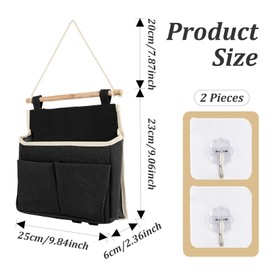 Pack of 2 Hanging Organisers, High Capacity Assemble Hanging Storage, Door Organiser, Hanging Organiser Bathroom with 2 Hooks, Foldable Linen Wall Organiser, Hanging for Home, Office, Dormitory,
