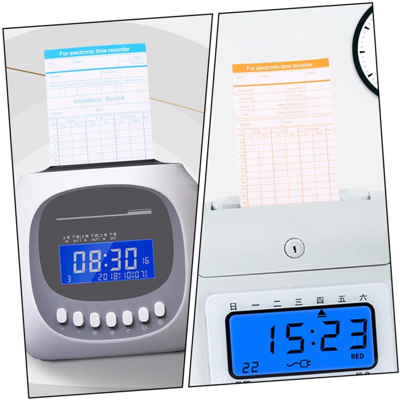 Ciieeo 200sheets Attendance Paper Cards Clock Cards for Payroll Recording