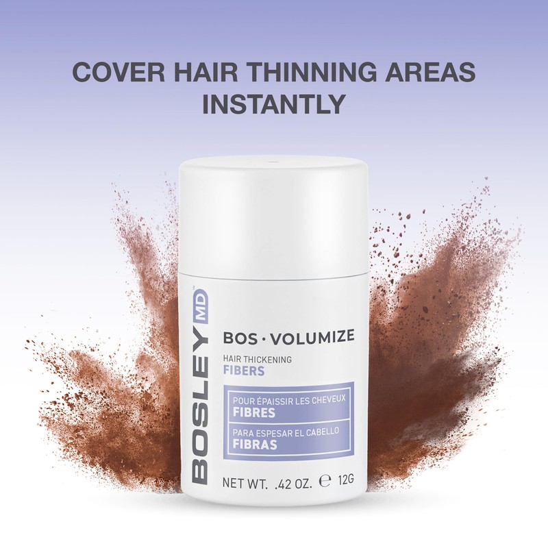 BosleyMD Professional Strength Hair Thickening Fibers, Medium Brown, 0.42 Ounce