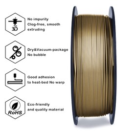 ZIRO PLA Metal Filament 1.75mm,3D Printer Filament PLA PRO Metal Copper 1.75 1KG(2.2lbs), Dimensional Accuracy +/- 0.03mm，Copper