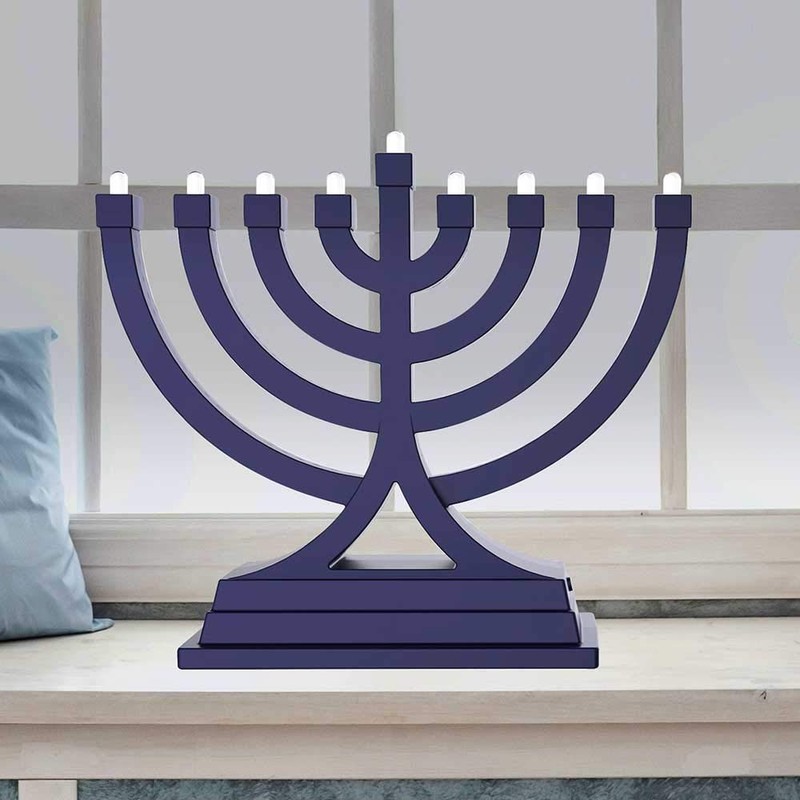 Zion Judaica Mini LED Hanukkah Menorah Battery or USB Operated