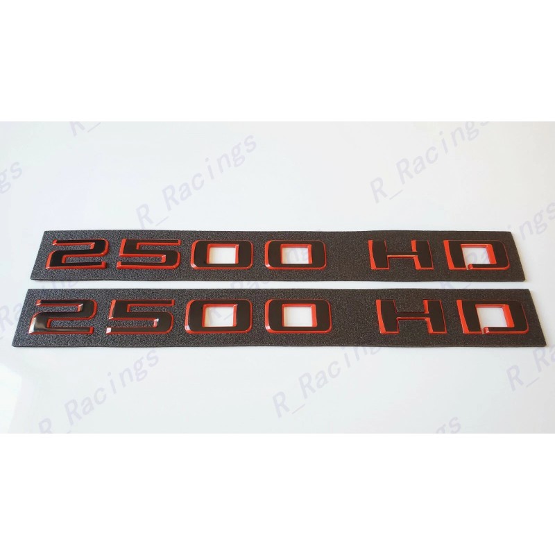 GM AUTO 2PC Black Red 2500 HD Emblem Nameplate 2019-2023