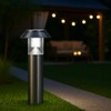MeLiTec SO06-1 Solar Garden Light Brushed Stainless Steel Matt