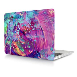 Hard Cover Compatible with MacBook Pro 13 Inch Hard Case 2015 2014 2013 2012 Release Model A1502 A1425 with Retina Display, Color Printing Matt Plastic Hard Shell Case Cover - Green Purple