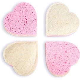 Esponja Exfoliante Fushay Luffalu Pro Pink Hearts Celulosa y Loofah Natural