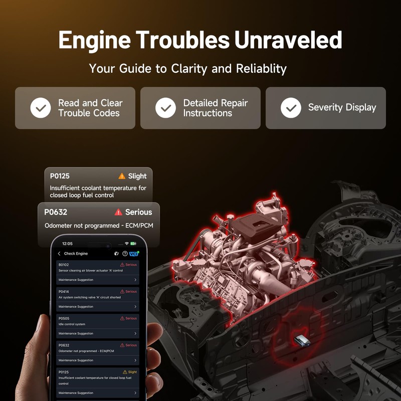 TOPDON Carpal OBD2 Scanner Bluetooth - Scanner for Car, AI-Assisted