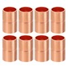 PATIKIL 8 Pcs 10mm ID Copper Coupling Fitting Roll Tube