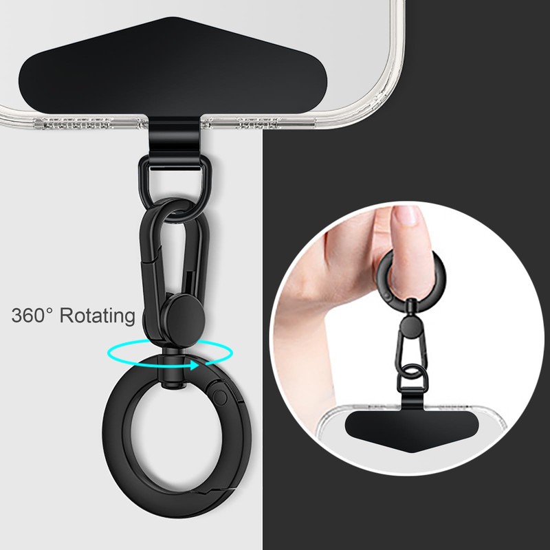 TENOC Metal Phone Tether, Universal Cellphone Lanyard Pad with 360